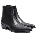Luxury Men's Chelsea Boots Top Layer Cowhide Genuine Leather with Decorative Zipper Waterproof Pointed Toe Design for Winter