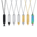 New Design Stainless Steel Men Perfume Bottle Openable Bullet Necklace for Unisex Men