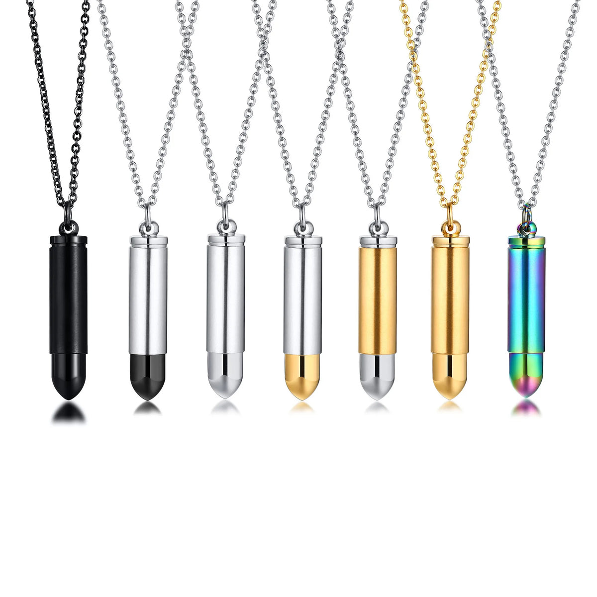 New Design Stainless Steel Men Perfume Bottle Openable Bullet Necklace for Unisex Men