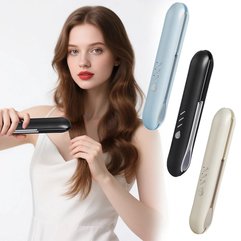 Wireless Hair Straightener Flat Hair Straight Tools Home Travel Use Rechargeable Cordless Mini Mutil Hair Styler Portable Type-C