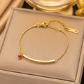 Tiny Heart Shape Cross-border Glossy Simple Elegant Round Bead Bracelet