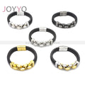 Leather Bracelet for Men Wholesale Stainless Steel Leather Wristband Bangle High Quality