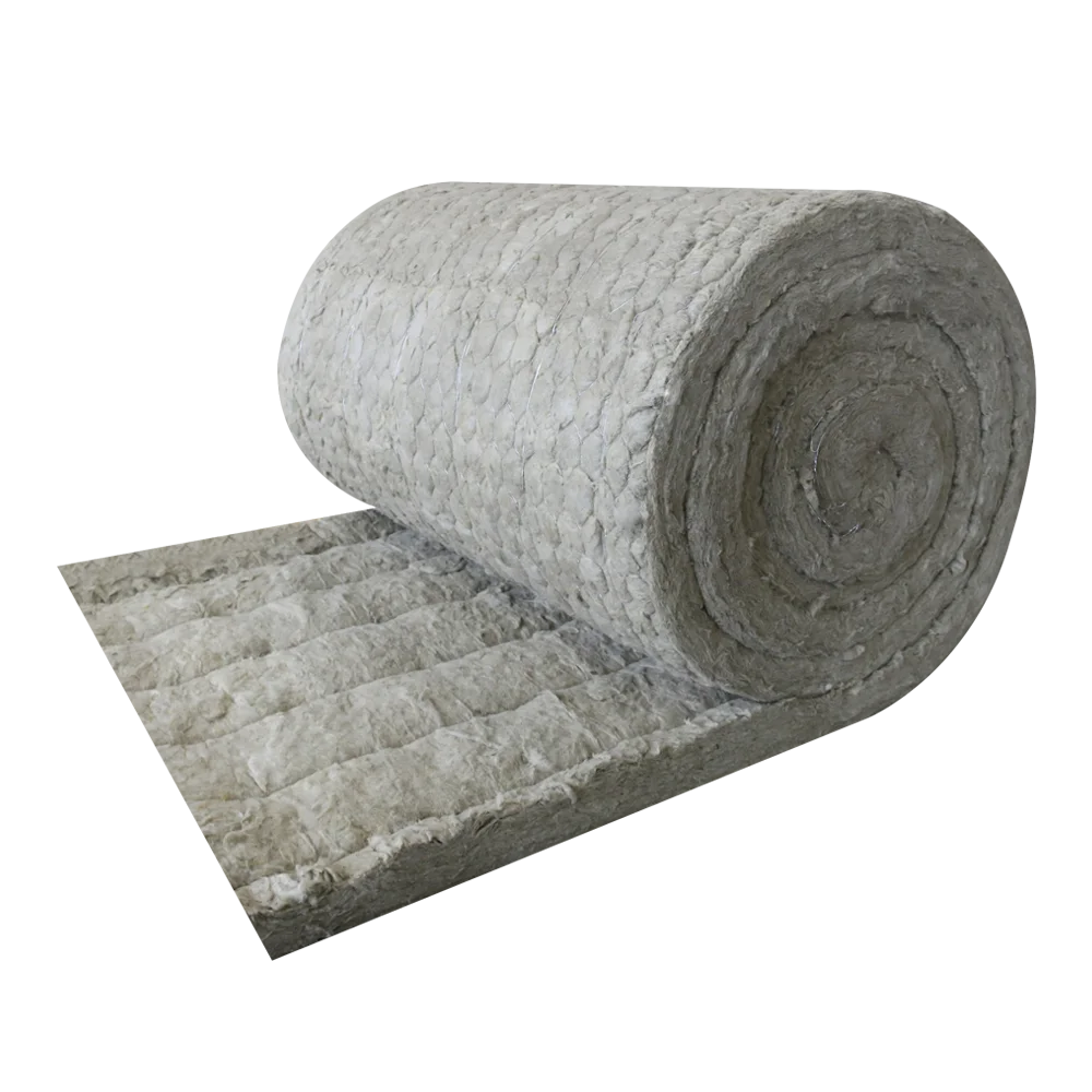 Certified Fireproof Rock Wool Thermal Insulation Rolls 60kg/m3 50mm 5m Pipe Coverings Blanket with Wire Mesh for Exterior Use