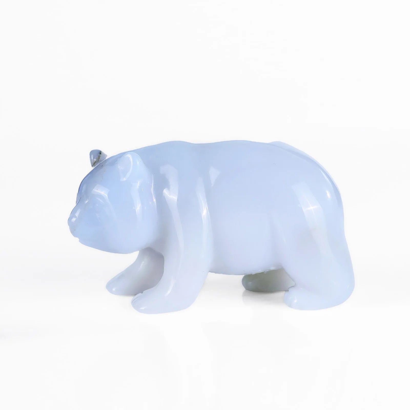 Natural Blue Chalcedony Panda Carving Handmade Sculpture Crystal Gemstone Engraving Design Craft Party Decorations Yuchenglin