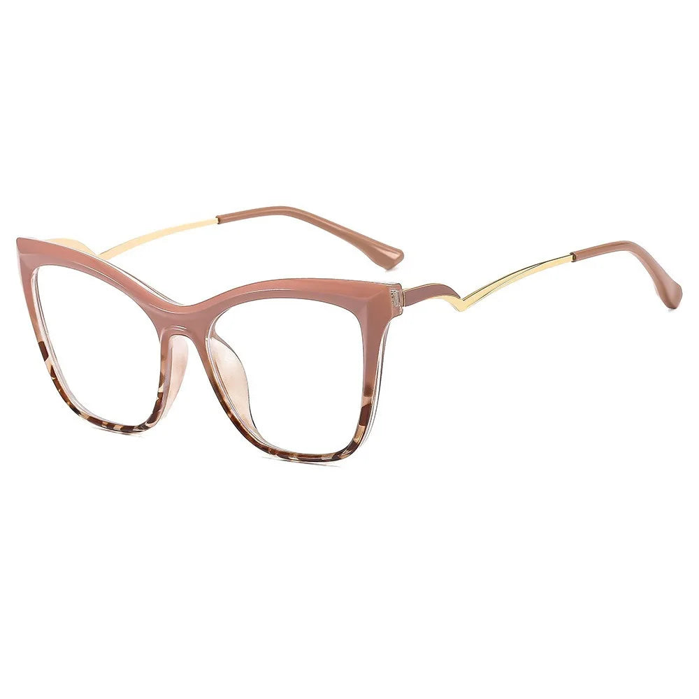 Yiwu Wholesale New Fashion TR90 Eyeglasses Frames Women Cateye UV400 Computer Anti Blue Light Glasses 7 Colors