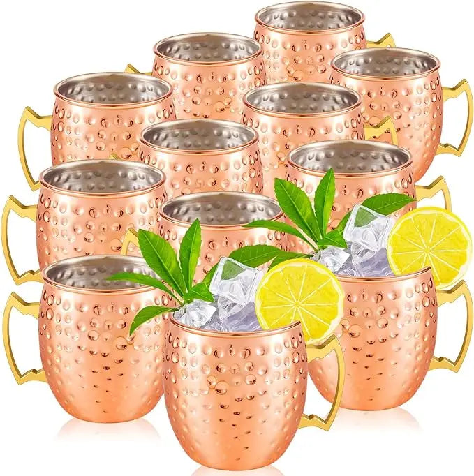18oz Stainless Steel Moscow Mule Cup Hammer Point Creative Rose Gold Coffee Wine Tumbler Cocktail Mug
