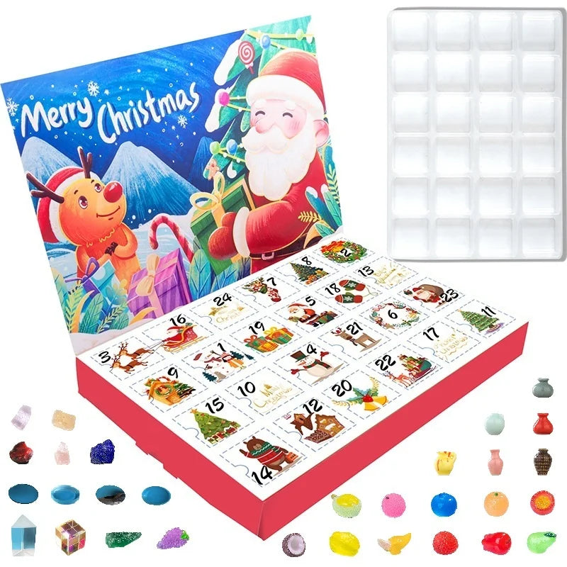 Custom Christmas Advent Calendar Blind Box 30 Crystal Scientifically Educational Ornaments 4 Themes Meaningful Festival Gift