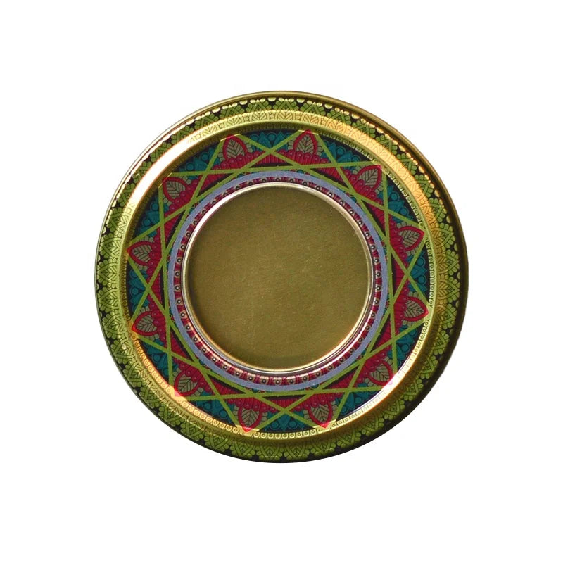 Wholesale Saffron Metal Box Round PVC Tinplate Packaging for Gift Giving