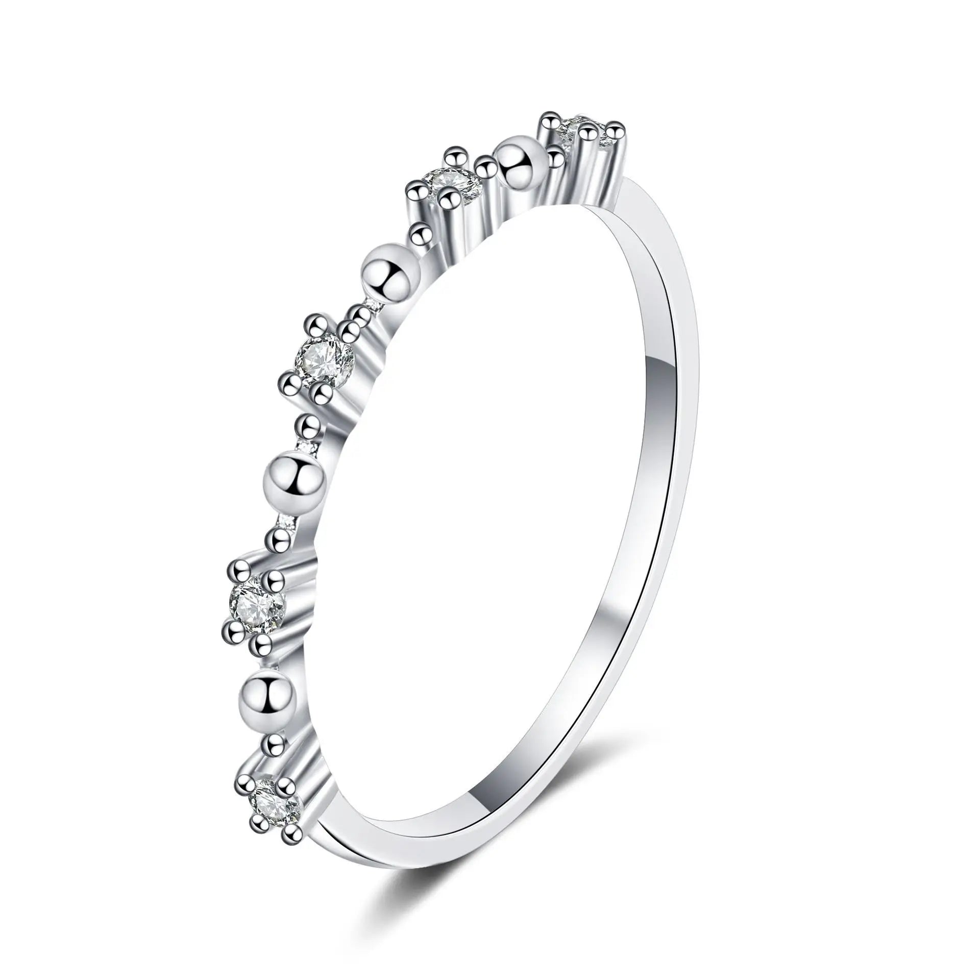 Moissanite Stackable Rings for Women Female Wedding Band Match Diamond S925 Sterling Silver Fine Jewelry Women