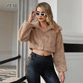 Customized Women's Jackets Winter Fashion Rabbit Fur Design Crop Top Coat Wholesale FurJackets