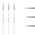 3Pcs/Set Crystal Fine Liner Brush Nail Art Striping Brushes Thin Line Nail Brush Detail Painting Pen Gel Nail Painting Tools