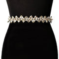 Fashionable Women's Spaghetti Belt with Diamond Rhinestone Decoration Elastic Waistband and Alloy Buckle for Costume