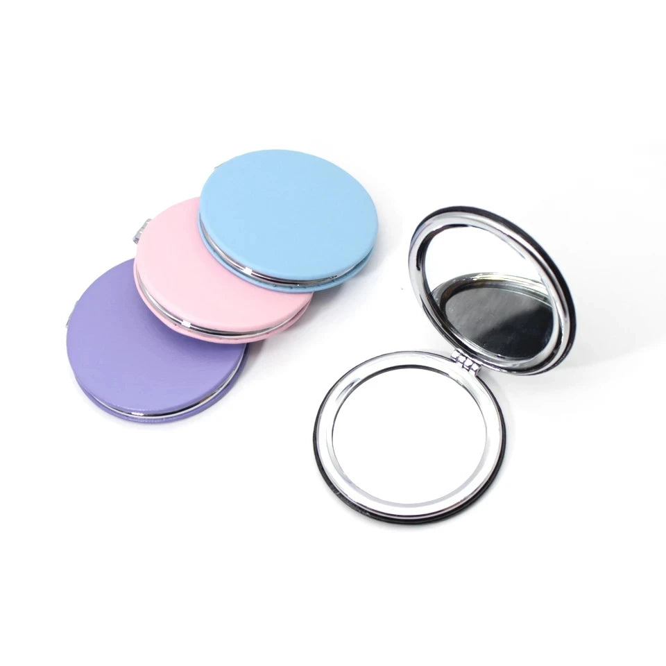 Round Mirror Small Double Sides Portable Wholesale Travel Cute Exquisite Folding Pocket Mirror for Girls Makeup Tools