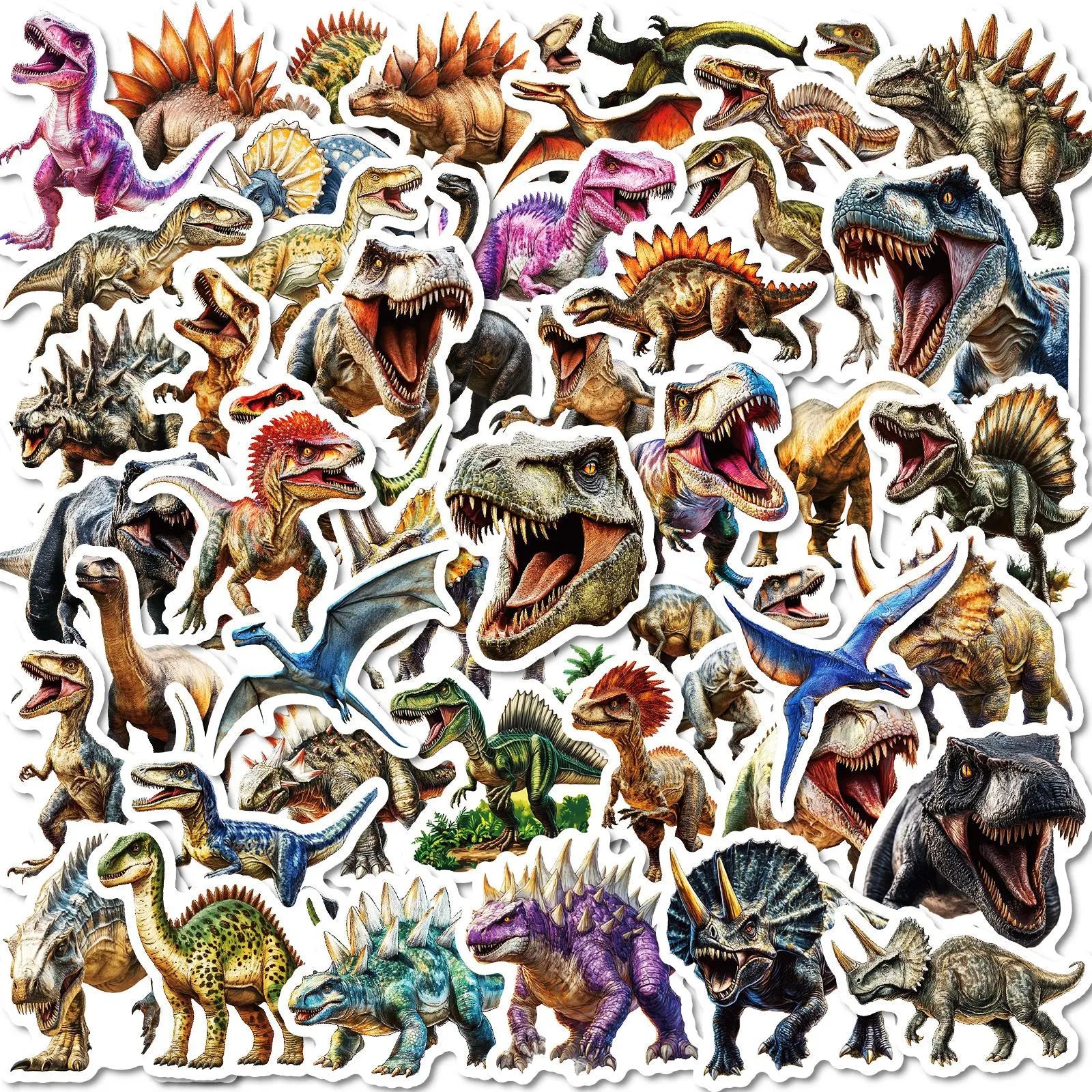 50Pcs Personalized Jurassic Dinosaurs Graffiti Stickers for Luggage Laptop Decor Fierce Beast Sticker