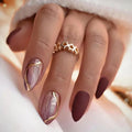 Wholesale Luxury Long Press on Nails 24 Piece False Artificial Full Cover Fingernail Acrylic ABS Private Label Fake Nails Glue