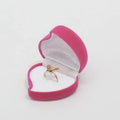 Low MOQ Hot Luxury Mini Gifts Packaging Heart Shape Flower Rose Red Blue Custom Logo Ring Pink Velvet Box