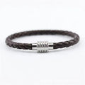 2022 New Style Braided Leather Cord Magnetic Stainless Steel Clasp Fashion Bracelet for Man Made in China