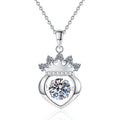 Fine Jewelry D Color 1.0Carat Moissanite Necklace S925 Sterling Silver Necklace Smart Crown Valentine's Day Gift for Women