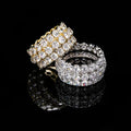 Hip Hop Accessory with Three Rows of Large Zircon Rings Fashionable and Trendy with Personalized Design