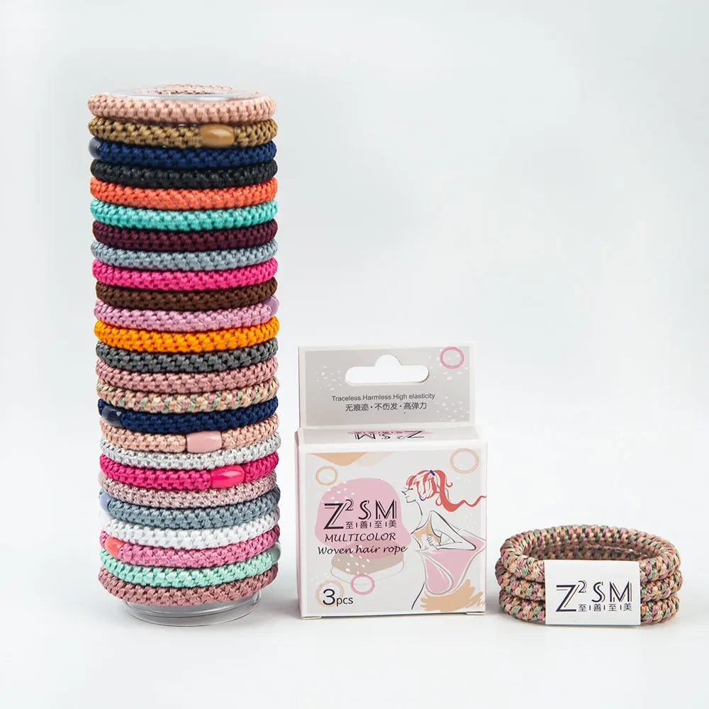 ZsZm B020 BSCI Custom Eco-friendly Nylon Fashion Braided Hair Tie Bands Women ISO9001 Certified Hot-Selling Colorful Trendy