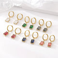 Waterproof Non Tarnish Jewelry 14K PVD Gold Plated Stainless Steel Colorful Zircon CZ Stones Cute Huggies Hoop Earrings YF2910