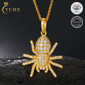 Hip Hop VVS Moissanite Spider Pendant Necklace 18K Gold Plated Sterling Silver VVS Diamond Pendant