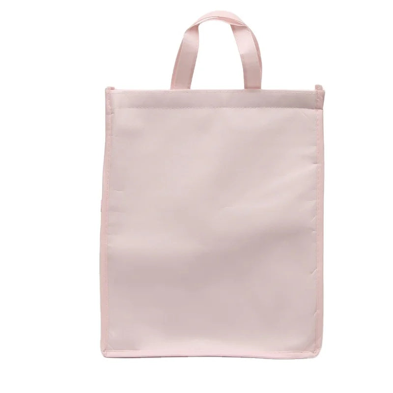 Custom Logo Insulated Non-Woven Cooler Bag Food Supermarket Grocery Delivery Eco-Friendly Portable Thermal Lunch Handle Printed