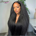 The Pure Yaki Human Hair WigLace Frontal Wig Black Kinky StraightAfro Human Hair Wig Virgin Hair Lace Wig Vendors