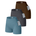 Women 3 Piece Active Wear Gym Shorts With Pocket Fitness Apparel Exercises Clothing Yoga Shorts