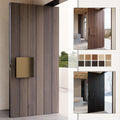 Yohome Square Handle Design Solid Wood Vertical Slat Slab Doors Villa House Farmhouse Main Entrance Entryway Front Doors MegaBDM