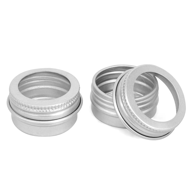 5g Mini Aluminum Tin Small Metal Candle Tins Aluminum Jar Empty Box Tin Can with Window