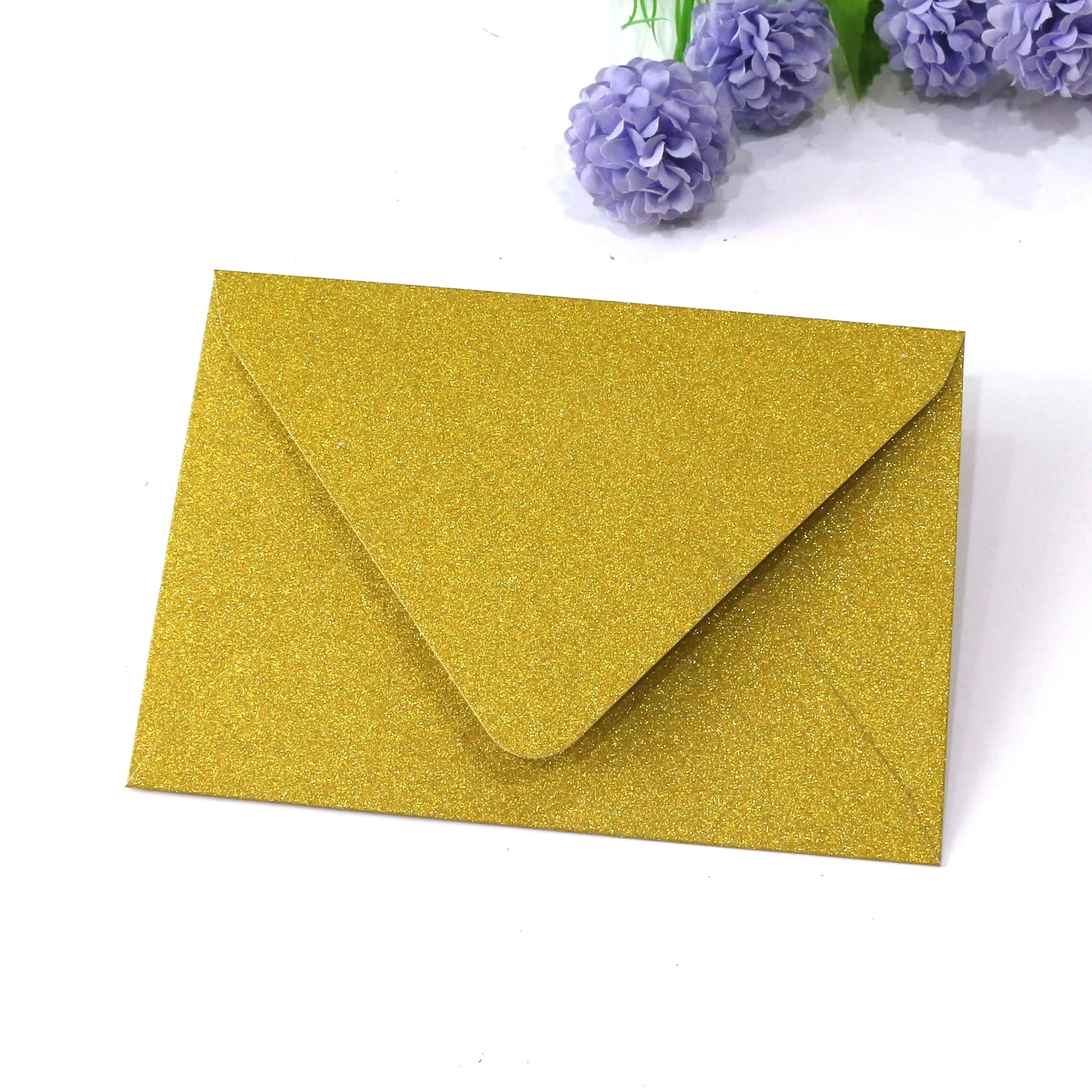 Custom Gold Glitter Wedding Invitation Envelope Sparking Gift Packing Envelope