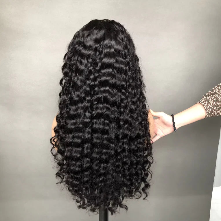 Loose Deep Wave Wig 180% Density Wigs Human Hair Lace Front Brazilian Glueless Transparent Lace for Sale
