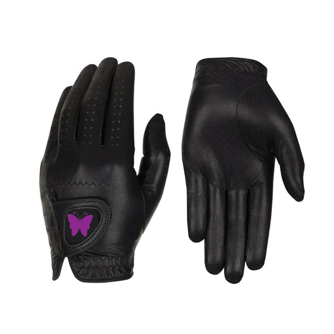 Custom Logo Black Cabretta Leather Anti Slip Soft Breathable Golf Glove