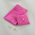 Hot Selling Custom Purple Pink Nude Beige Packaging Bag Pouch Luxury Velvet Jewelry Pouch Bag for Jewellery Chain With Button