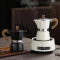 Stovetop Espresso Coffee Maker Aluminum 6 Cup Capacity Moka Coffee Potinduction with Wooden Handle