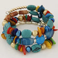 Fine Bohemian Loose Beads Crystal Pendant Bracelet for Women Multilayer Natural Stone Couple Bracelets Bangles