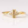 LOZRUNVE 925 Sterling Silver 18k Gold Plated Cubic Zircon Triangle Geometric Stack Ring Women