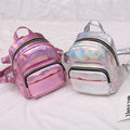 Mini Laser Backpacks for Women Silver Fashion Laser Backpack Youth Bag Teenage Girls Female Korean Trend Personality School Bag