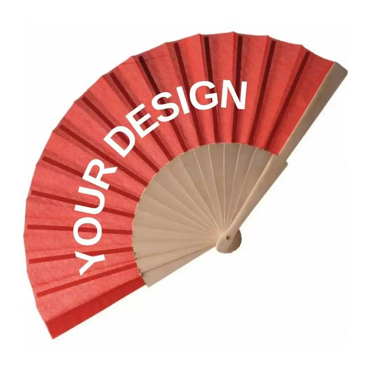 Promotional Hot Sales 23 cm Customized Polyester Wood Hand Folding Fan Beautiful Outdoor Dance Wood Hand Plastic Crafts