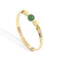 Hawaiian Jewelry Wholesale Hanmad Wrapped 18k Gold Plated Pikake Jasmine Natural Stone Copper Bracelet Women