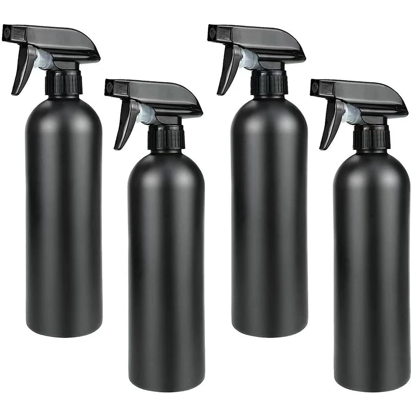 Custom 500ml 17 oz HDPE Matte Black round Plastic Bottle Empty Trigger Spray for Hand Sanitizer Car Cleaning Use Liquid Soap