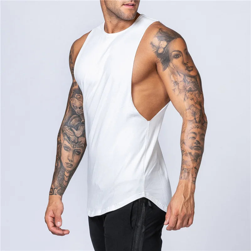 Custom Blank Men's tank Tops Plain Plus Size Stringer Vest Singlet Sleeveless Polyester Gym tank Top Men