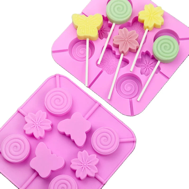 8-hole Insert Lollipop Silicone Mold Excluding Rods Silicone Chocolate Mold Manufacturer Direct Sales