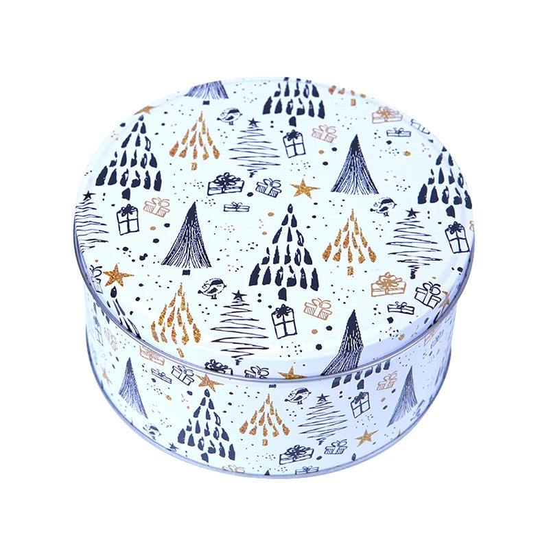 2024 Fashion 5-Piece Round Tinplate Tin Boxes with Window Food Grade Packaging Customized Color & 0.2-0.25mm Thickness