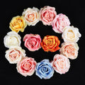 European Quality 10cm Silk Roses Flower Head 18 Colors Artificial Rose Flowers for Decoration