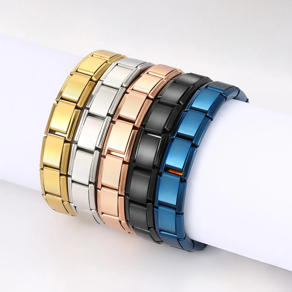 LAMOON Factory Price High Quality Fashion Jewelry Basic Simple Style Stainless Steel Classic Italian Charms Bracelets