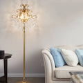 Nordic Luxury Crystals Floor Lamps LED Gold Table Lights Free Standing Lamps for Living Room Bedroom Study Home Lighting Fixture