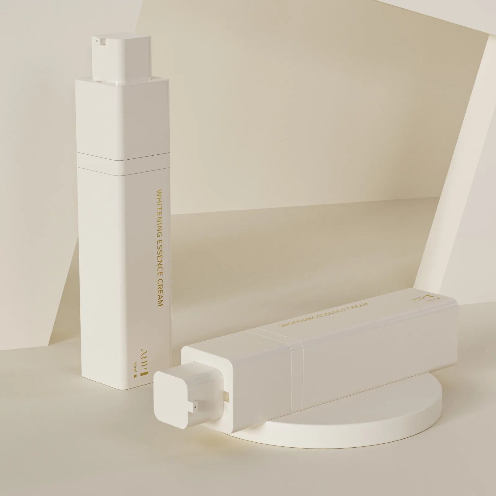 Luxury Airless Pump Bottle Skincare Recyclable Tooth Paste Vacuum Dispenser Cosmetics Packaging 15ml 30ml 50ml