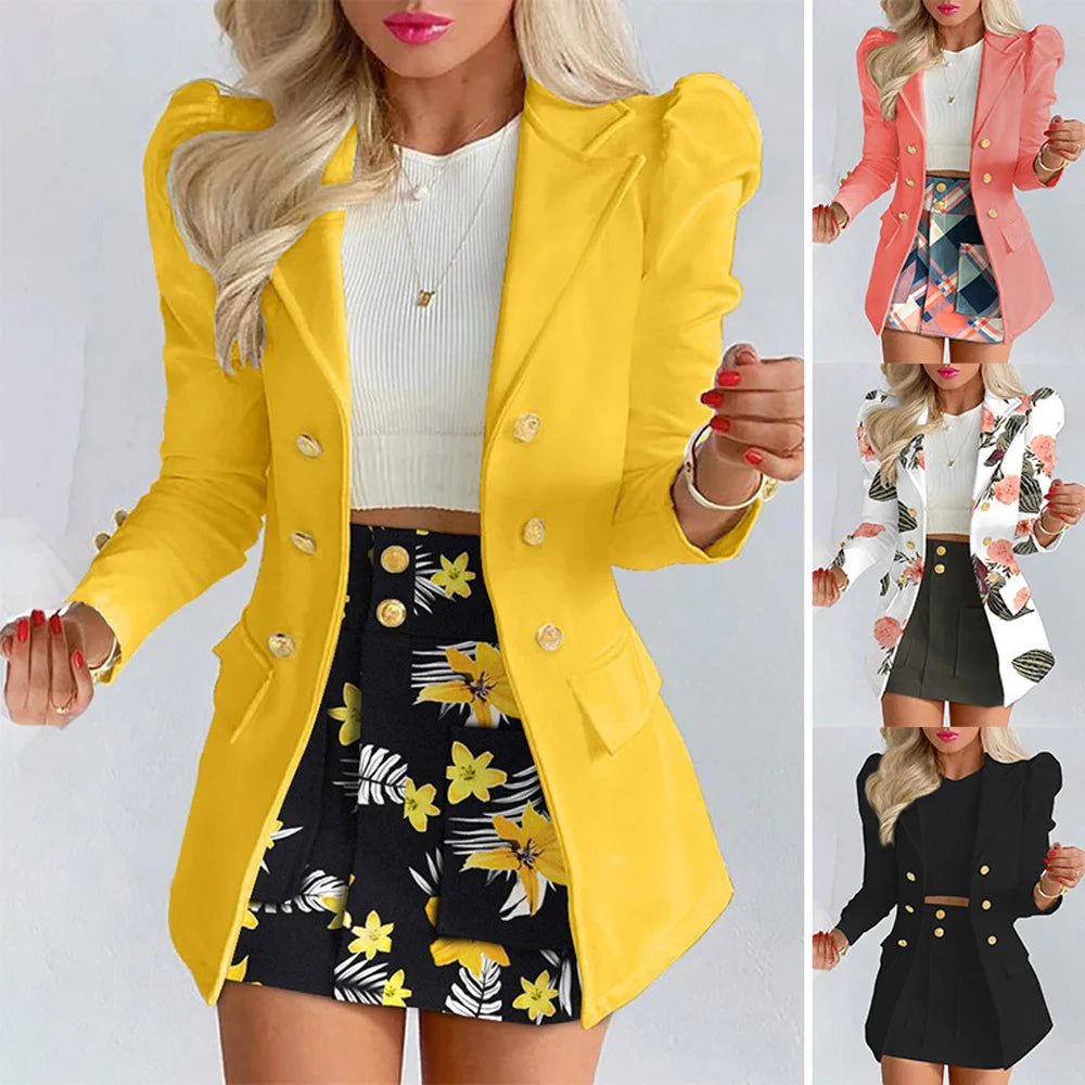 Popular  Commuting Suit Printing Fashion Casual Elegant Clothes Set Woman Business Attire Formal Blazer Set for Women